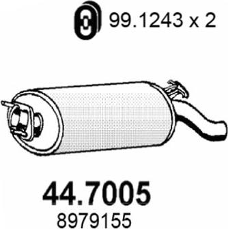 ASSO 44.7005 - End Silencer autospares.lv