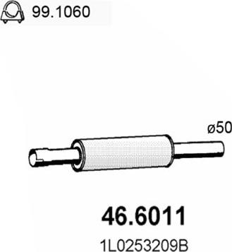 ASSO 46.6011 - Middle Silencer autospares.lv