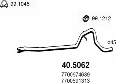 ASSO 40.5062 - Exhaust Pipe autospares.lv