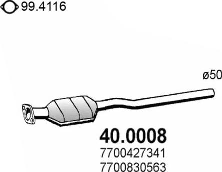 ASSO 40.0008 - Catalytic Converter autospares.lv