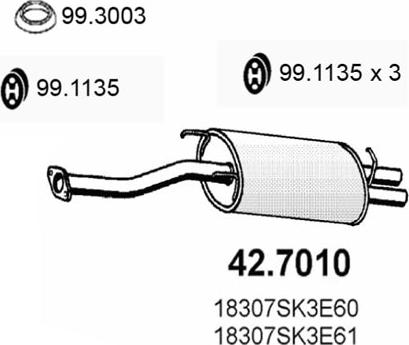 ASSO 42.7010 - End Silencer autospares.lv