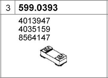 ASSO 599.0393 - Mounting Kit, silencer autospares.lv