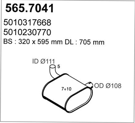 ASSO 565.7041 - Middle / End Silencer autospares.lv