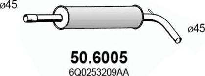 ASSO 50.6005 - Middle Silencer autospares.lv
