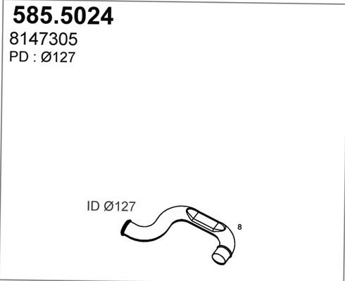 ASSO 585.5024 - Exhaust Pipe autospares.lv