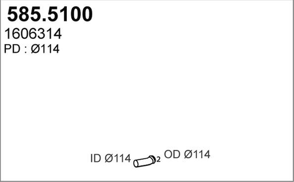 ASSO 585.5100 - Exhaust Pipe autospares.lv