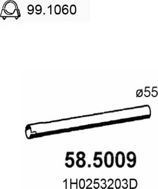 ASSO 58.5009 - Exhaust Pipe autospares.lv