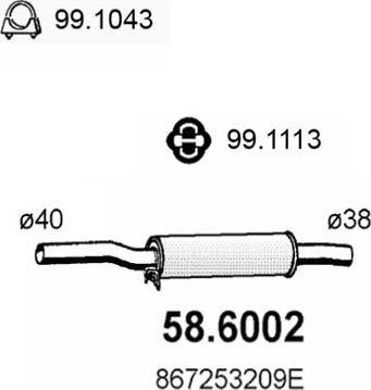 ASSO 58.6002 - Middle Silencer autospares.lv