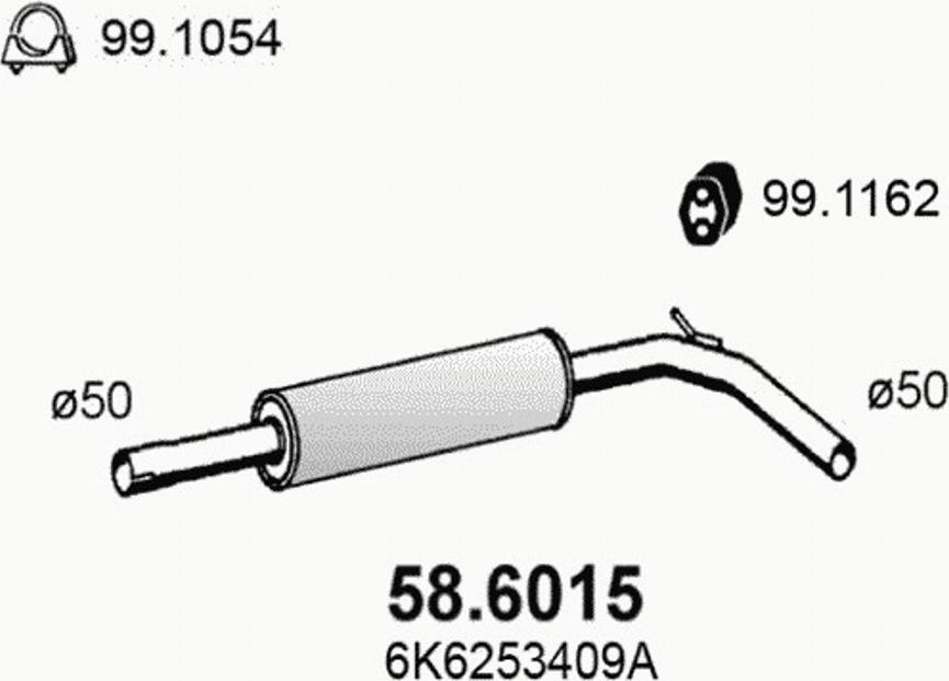 ASSO 586015 - Front Silencer autospares.lv