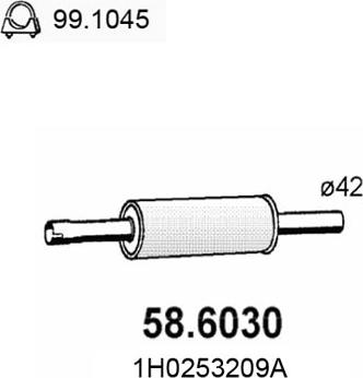 ASSO 58.6030 - Middle Silencer autospares.lv