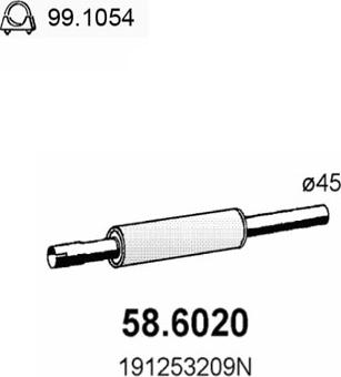 ASSO 58.6020 - Middle Silencer autospares.lv