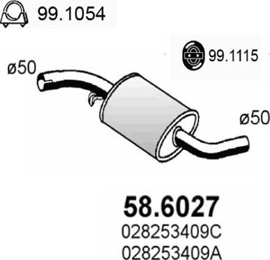 ASSO 58.6027 - Middle Silencer autospares.lv