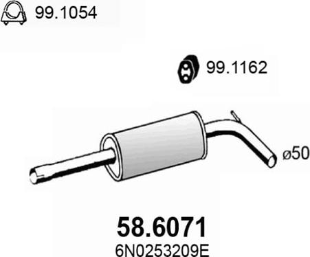 ASSO 58.6071 - Middle Silencer autospares.lv