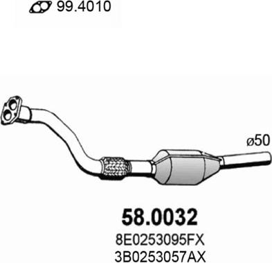 ASSO 58.0032 - Catalytic Converter autospares.lv