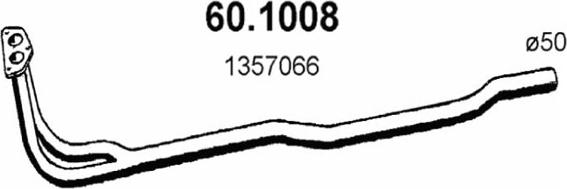 ASSO 60.1008 - Exhaust Pipe autospares.lv