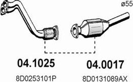 ASSO 04.1025 - Exhaust Pipe autospares.lv