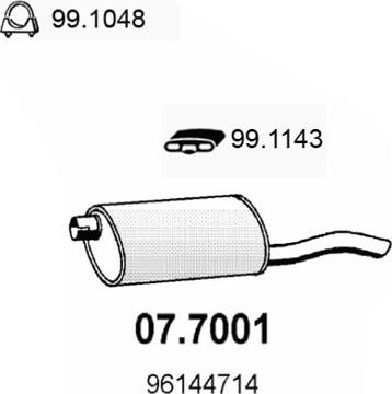 ASSO 07.7001 - End Silencer autospares.lv
