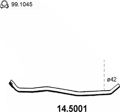 ASSO 14.5001 - Exhaust Pipe autospares.lv