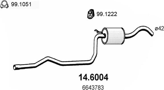 ASSO 14.6004 - Middle Silencer autospares.lv