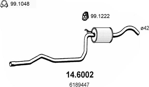 ASSO 14.6002 - Middle Silencer autospares.lv