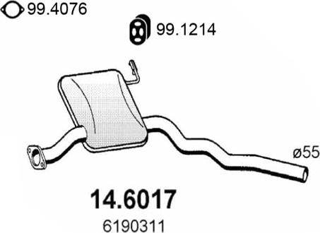 ASSO 14.6017 - Middle Silencer autospares.lv