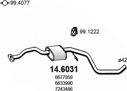 ASSO 14.6031 - Middle Silencer autospares.lv