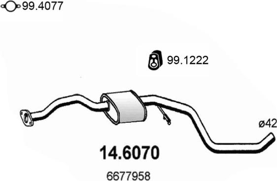 ASSO 14.6070 - Middle Silencer autospares.lv