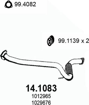 ASSO 14.1083 - Exhaust Pipe autospares.lv