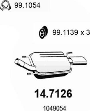 ASSO 14.7126 - End Silencer autospares.lv