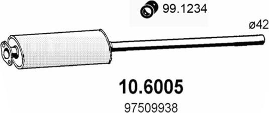 ASSO 10.6005 - Middle Silencer autospares.lv