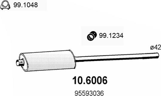 ASSO 10.6006 - Middle Silencer autospares.lv