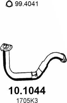 ASSO 10.1044 - Exhaust Pipe autospares.lv