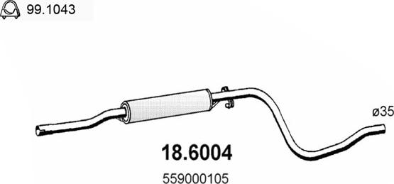 ASSO 18.6004 - Middle Silencer autospares.lv