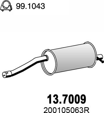 ASSO 13.7009 - End Silencer autospares.lv