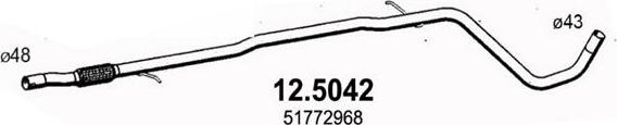 ASSO 12.5042 - Exhaust Pipe autospares.lv