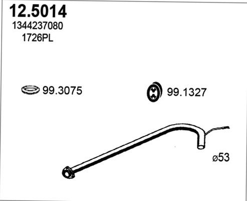 ASSO 12.5014 - Exhaust Pipe autospares.lv