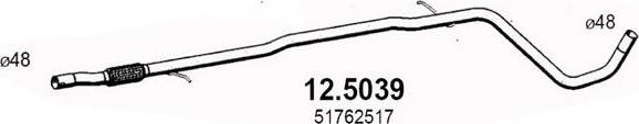 ASSO 12.5039 - Exhaust Pipe autospares.lv