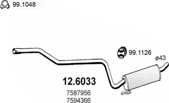 ASSO 12.6033 - Middle Silencer autospares.lv