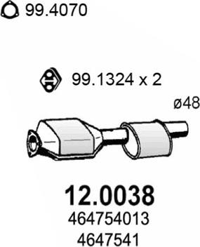 ASSO 12.0038 - Catalytic Converter autospares.lv