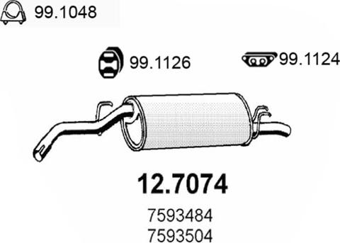 ASSO 12.7074 - End Silencer autospares.lv