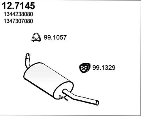 ASSO 12.7145 - End Silencer autospares.lv