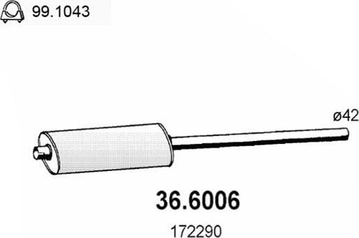 ASSO 36.6006 - Middle Silencer autospares.lv