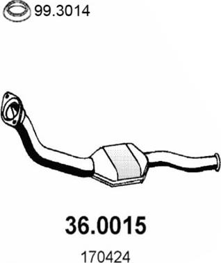 ASSO 36.0015 - Catalytic Converter autospares.lv