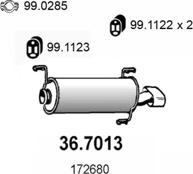 ASSO 36.7013 - End Silencer autospares.lv