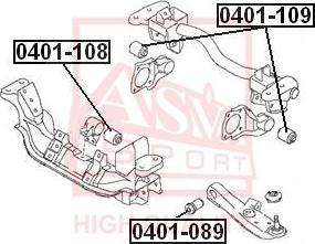 ASVA 0401-089 - Bush of Control / Trailing Arm autospares.lv