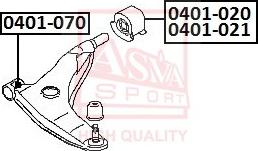 ASVA 0401-020 - Bush of Control / Trailing Arm autospares.lv