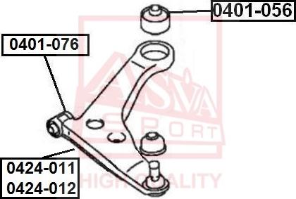 ASVA 0401-076 - Bush of Control / Trailing Arm autospares.lv