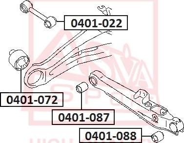 ASVA 0401-088 - Bush of Control / Trailing Arm autospares.lv