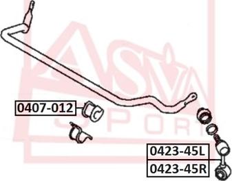 ASVA 0423-45L - Rod / Strut, stabiliser autospares.lv