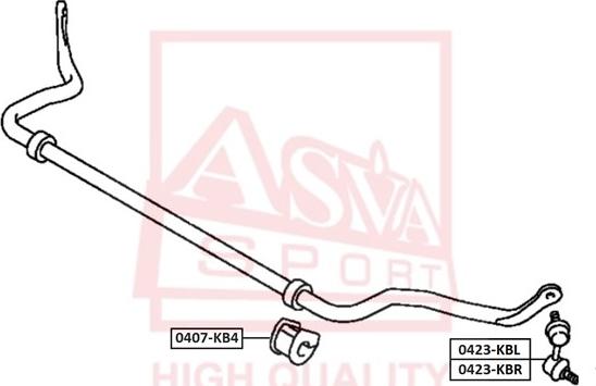 ASVA 0423-KBL - Rod / Strut, stabiliser autospares.lv